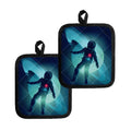 Astronaut Floating Through Space Print Pot Holders