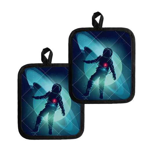 Astronaut Floating Through Space Print Pot Holders
