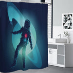 Astronaut Floating Through Space Print Premium Shower Curtain