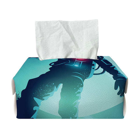 Astronaut Floating Through Space Print Rectangle Tissue Box Cover