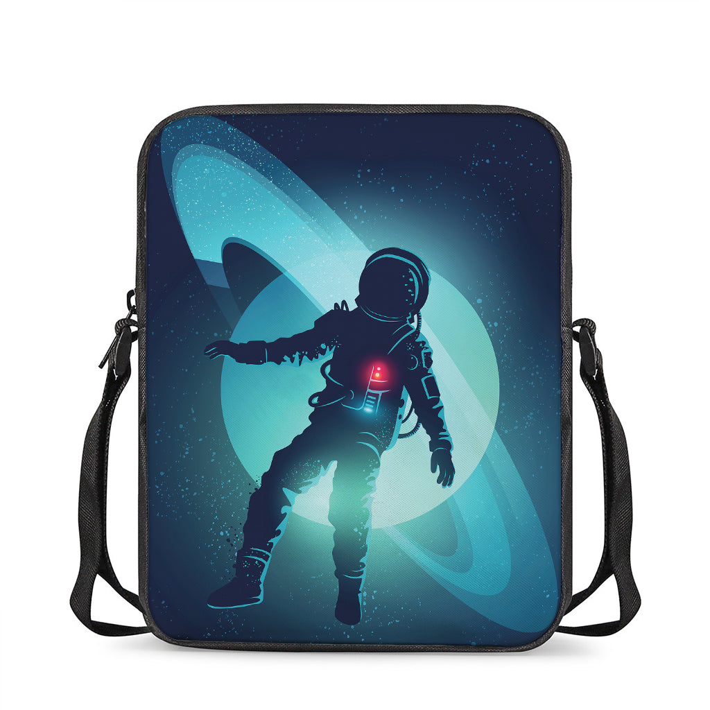 Astronaut Floating Through Space Print Rectangular Crossbody Bag