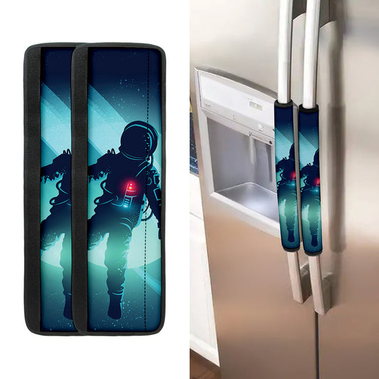 Astronaut Floating Through Space Print Refrigerator Handle Covers