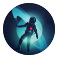 Astronaut Floating Through Space Print Round Blanket