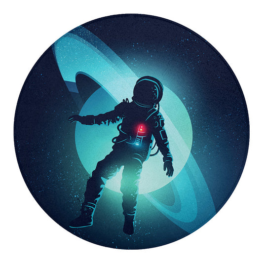 Astronaut Floating Through Space Print Round Blanket