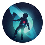 Astronaut Floating Through Space Print Round Blanket