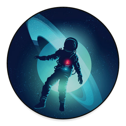 Astronaut Floating Through Space Print Round Floor Mat