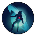 Astronaut Floating Through Space Print Round Floor Mat