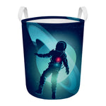 Astronaut Floating Through Space Print Round Laundry Basket