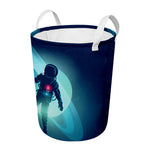 Astronaut Floating Through Space Print Round Laundry Basket