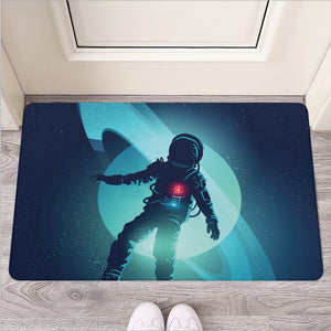 Astronaut Floating Through Space Print Rubber Doormat