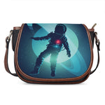 Astronaut Floating Through Space Print Saddle Bag