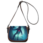 Astronaut Floating Through Space Print Saddle Bag