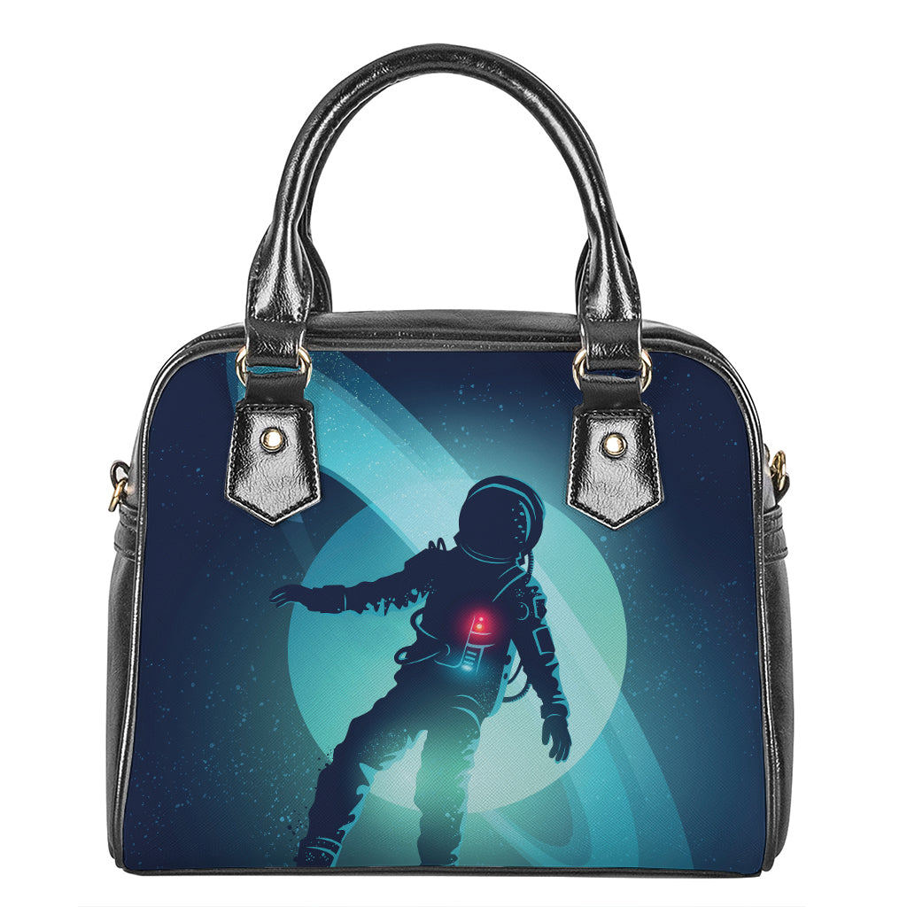 Astronaut Floating Through Space Print Shoulder Handbag