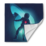 Astronaut Floating Through Space Print Silk Bandana