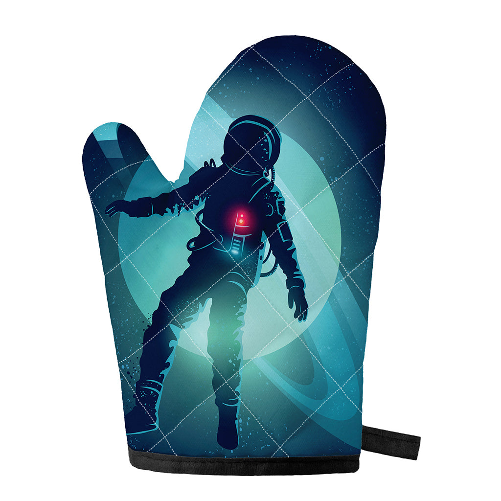 Astronaut Floating Through Space Print Single Oven Mitt