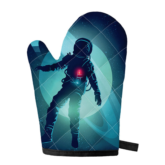 Astronaut Floating Through Space Print Single Oven Mitt