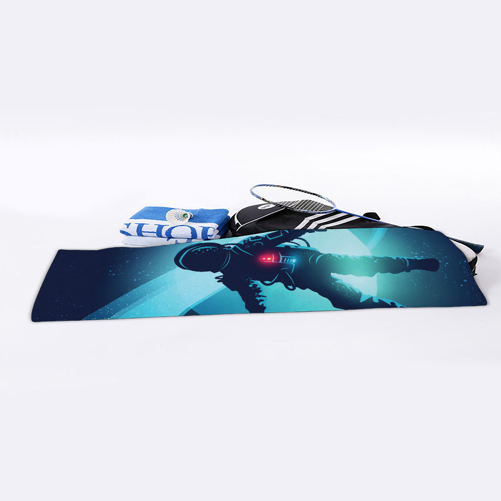 Astronaut Floating Through Space Print Sports Towel