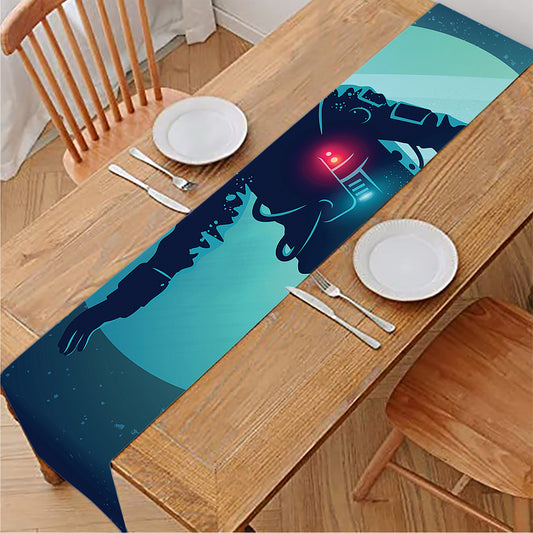Astronaut Floating Through Space Print Table Runner