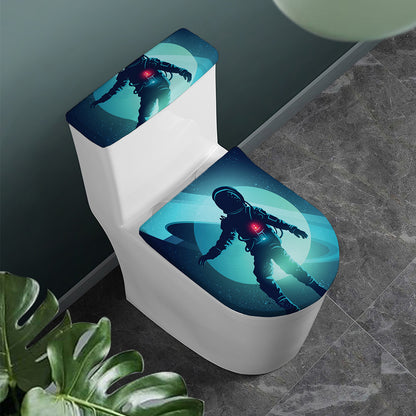 Astronaut Floating Through Space Print Toilet Lid And Tank Cover Set