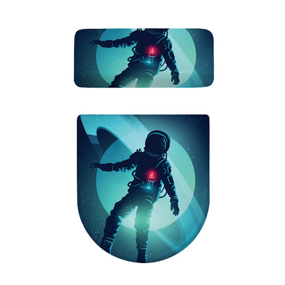 Astronaut Floating Through Space Print Toilet Lid And Tank Cover Set