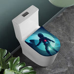 Astronaut Floating Through Space Print Toilet Lid Cover