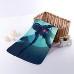 Astronaut Floating Through Space Print Towel