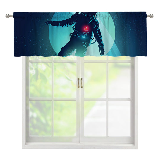 Astronaut Floating Through Space Print Window Valance