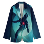 Astronaut Floating Through Space Print Women's Blazer