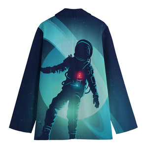 Astronaut Floating Through Space Print Women's Blazer