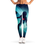 Astronaut Floating Through Space Print Women's Leggings