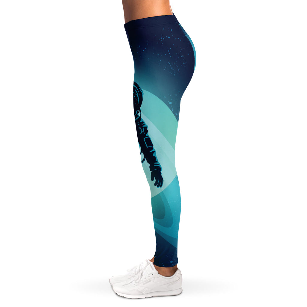 Astronaut Floating Through Space Print Women's Leggings