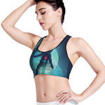 Astronaut Floating Through Space Print Women's Sports Bra