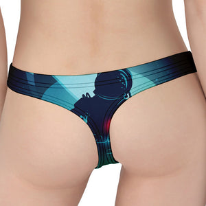 Astronaut Floating Through Space Print Women's Thong