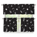Astronaut In Space Pattern Print 3 Piece Kitchen Curtains