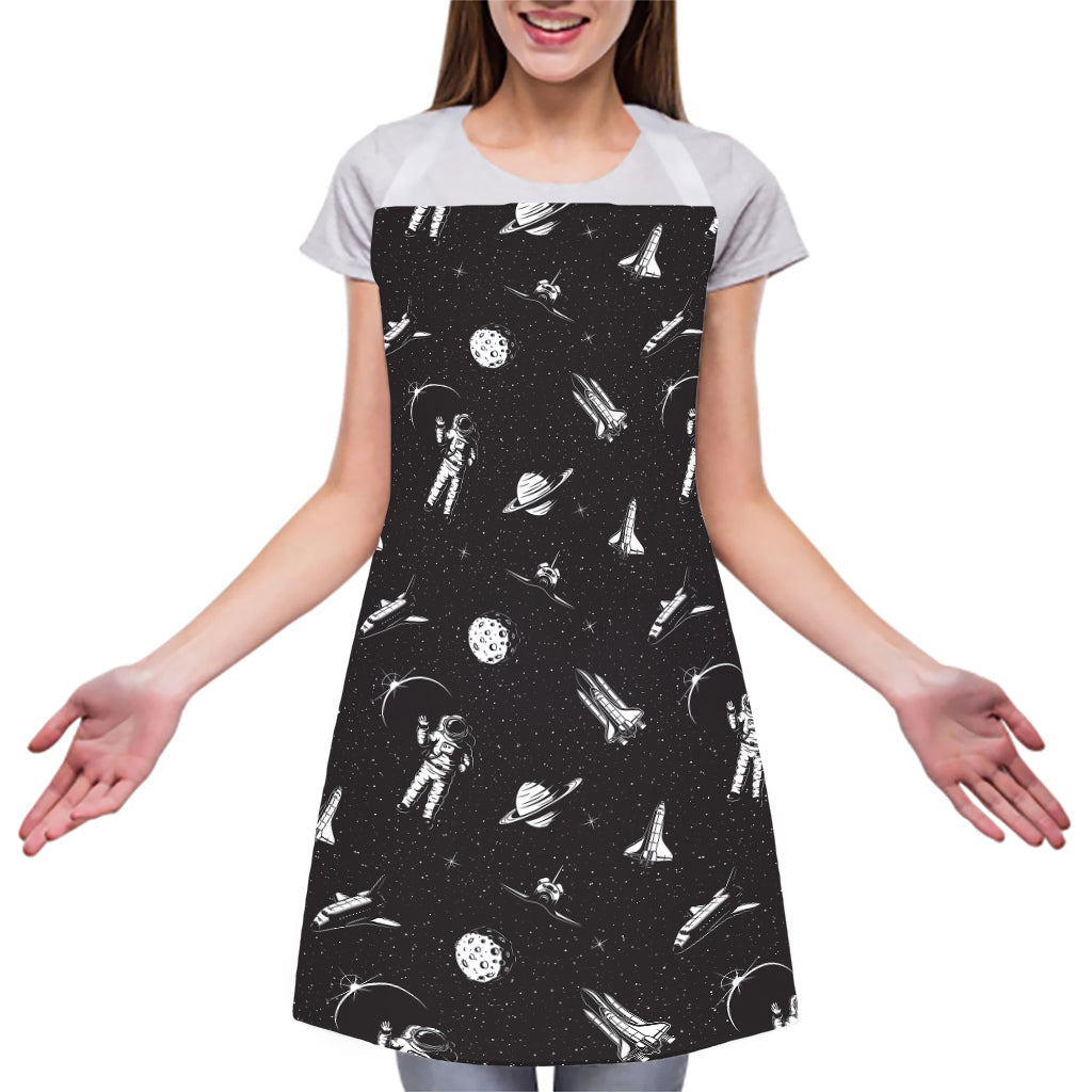 Astronaut In Space Pattern Print Adjustable Apron