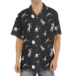 Astronaut In Space Pattern Print Aloha Shirt