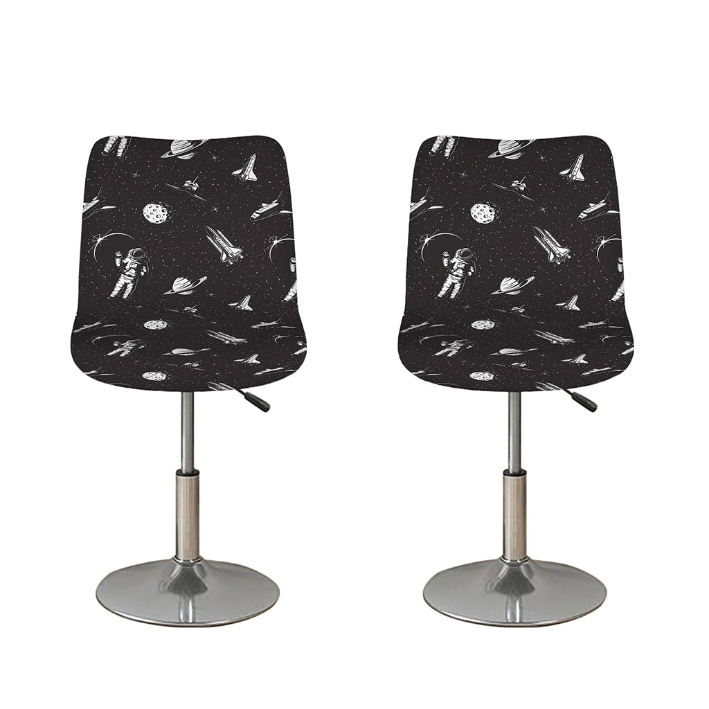 Astronaut In Space Pattern Print Bar Stool Covers