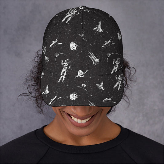 Astronaut In Space Pattern Print Baseball Cap