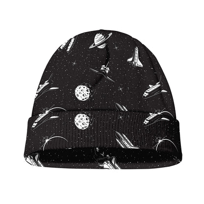 Astronaut In Space Pattern Print Beanie