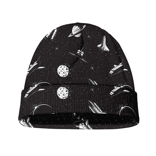 Astronaut In Space Pattern Print Beanie