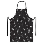 Astronaut In Space Pattern Print Bib Apron With Pocket