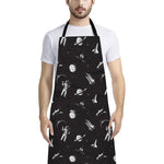 Astronaut In Space Pattern Print Bib Apron With Pocket