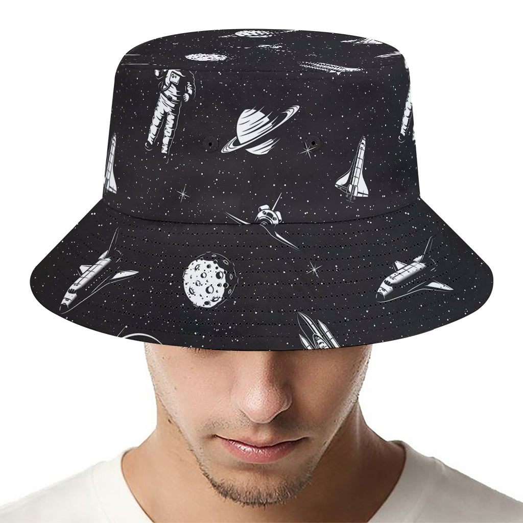 Astronaut In Space Pattern Print Bucket Hat