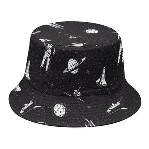 Astronaut In Space Pattern Print Bucket Hat