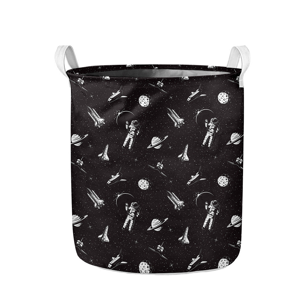 Astronaut In Space Pattern Print Collapsible Laundry Basket