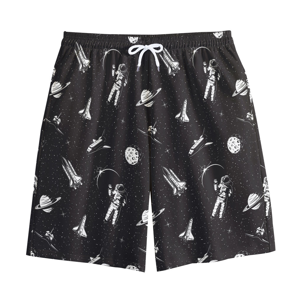 Astronaut In Space Pattern Print Cotton Shorts