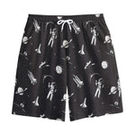 Astronaut In Space Pattern Print Cotton Shorts