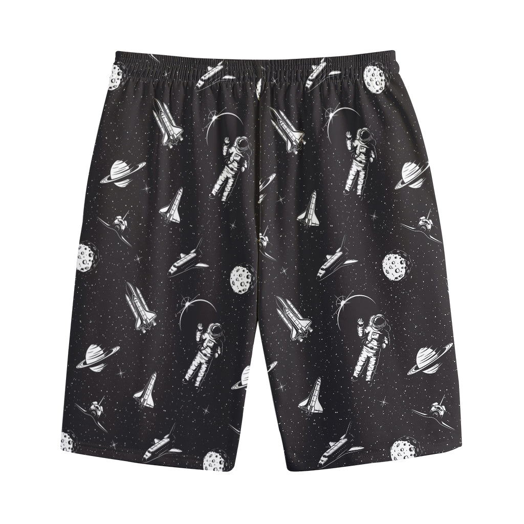 Astronaut In Space Pattern Print Cotton Shorts