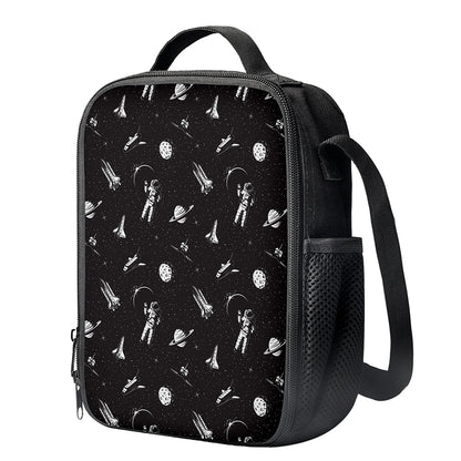 Astronaut In Space Pattern Print Crossbody Lunch Bag