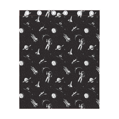 Astronaut In Space Pattern Print Curtain